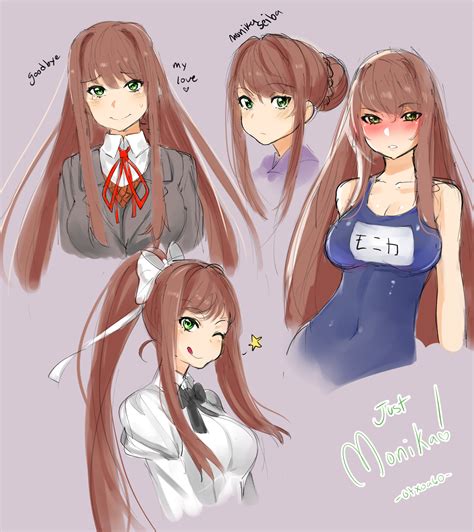 Monika (Doki Doki Literature Club) | Милые рисунки, Рисунки девушки ...