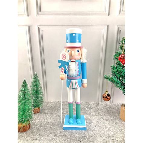 15 inches wooden Pastel Blue Lollipop Nutcracker self standing ...