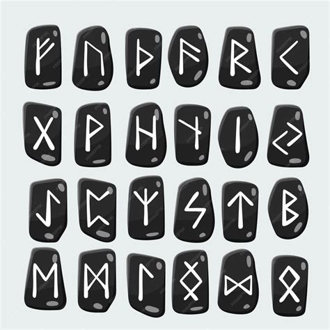 Free Vector | Hand drawn viking runes alphabet