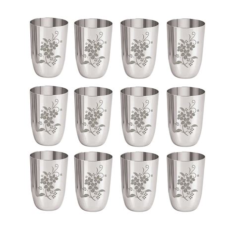Buy Neelam Stainless Steel 7, 18 Gauge Lazer Etching Glass, 300 ml, Set ...