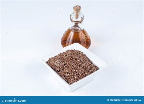 Flax Seeds Linseed. To Prevent Diseases and Control Overweight Stock Photo - Image of linseed ...
