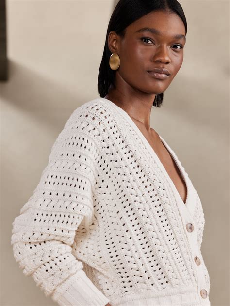 Meredith Cropped Cotton Cardigan | Banana Republic