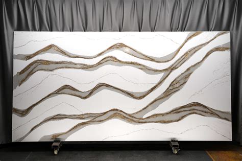 Engineered translucent white grey gold marble looks Quartz for kitchen ...