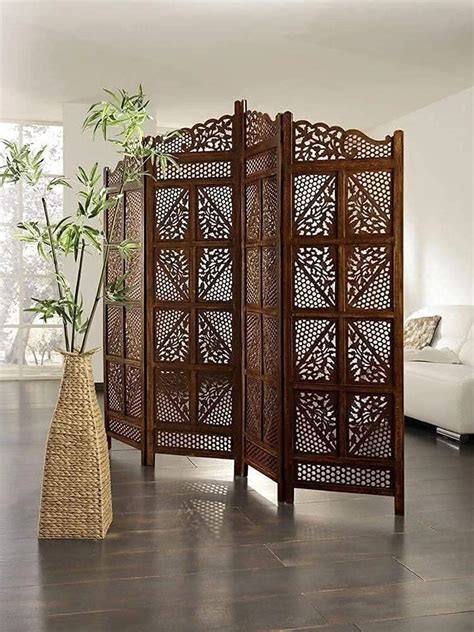 Alif Krafts Wooden Laser Partition Screen | Room Divider Traditional ...