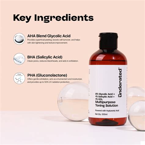 8% Glycolic Acid + 1% Salicylic Acid + 1% GDL Multipurpose Toning Solu ...