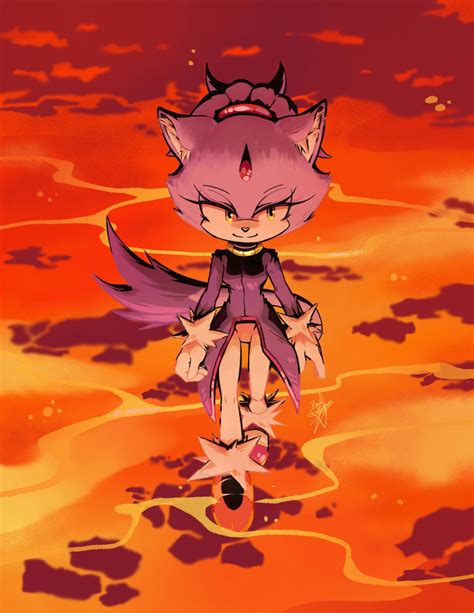Safebooru - 1girl blaze the cat forehead jewel gloves green eyes ...