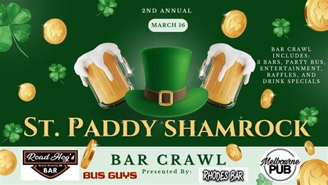 2nd Annual St. Paddy Shamrock Bar Crawl by Melbourne Pub, Rhodes Bar ...