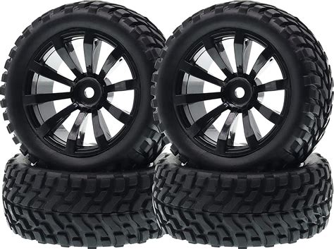 4PCS Treehobby OD 2.99" (76mm x 30mm) Rubber RC Wheel 12mm Hex Hub Wheels and Tires Set ...