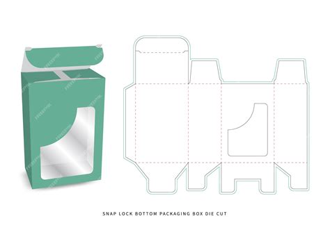 Premium Vector | Tuck top snap lock bottom packaging box die cut design