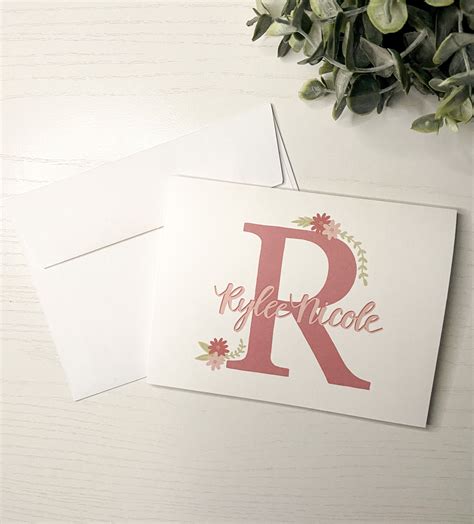 Personalized Monogram Stationery Cards Hand Lettered - Etsy ...