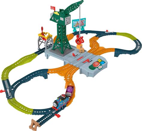 Thomas & Friends Tren Motorizado, Set de Entrega Hablador Cranky, Grúa ...
