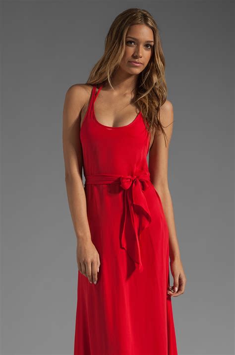 Charlie by Matthew Zink Resort Charlie Silk Maxi Tank Dress in Red ...