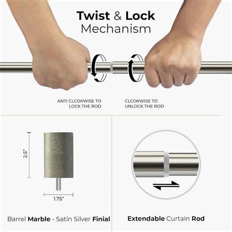Buy DECO WINDOW Mrb Extendable Single Curtain Rod - 25mm, Silver (52 ...