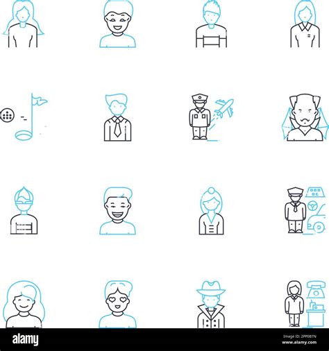 Ethnic profile linear icons set. Diversity, Culture, Heritage ...