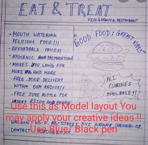 Prepare an advertisement using the hints given below tasty and rising ...
