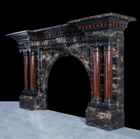 Grand Portoro Marble and Serpentine Marble Fireplace Mantel For Sale at ...