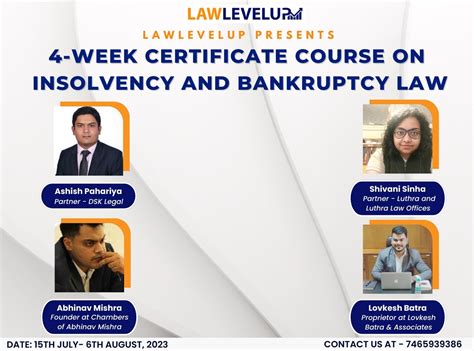 4-WEEK CERTIFICATE COURSE ON INSOLVENCY AND BANKRUPTCY LAW BY ...