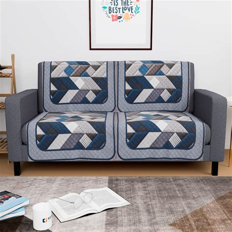 Kuber Industries Set of 4 Velvet 2 Seater Sofa Covers for Living Room ...