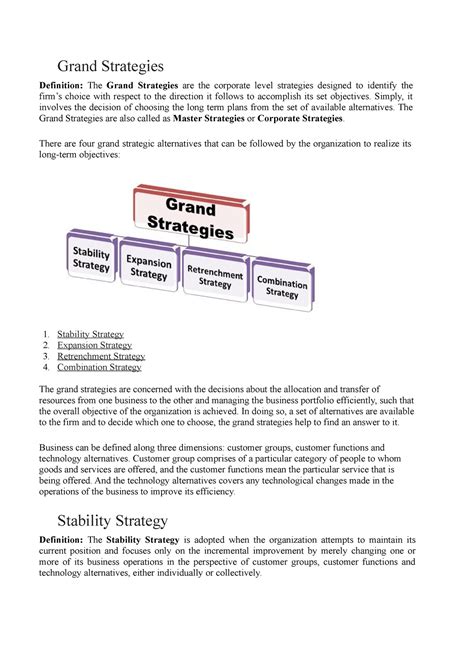 Grand strategies - Simply, it involves the decision of choosing the ...