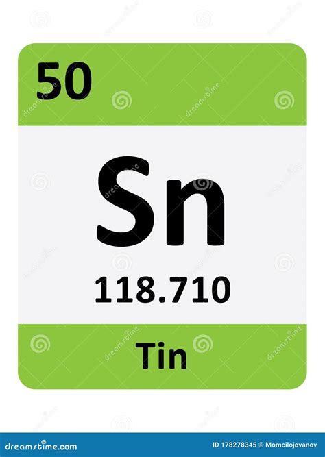 Periodic Table Symbol of Tin Stock Vector - Illustration of atomic, gallium: 178278345
