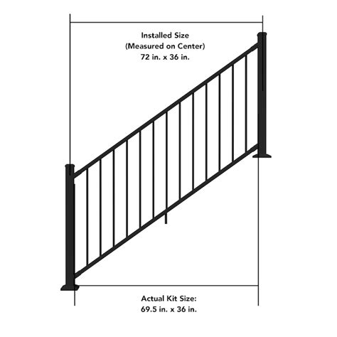 Deckorators Rapid Rail 6-ft x 36-in Matte Black Aluminum Deck Stair ...