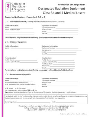 Fillable Online Notification of Change Laser Fax Email Print - pdfFiller
