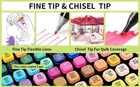 Elvana Double Tip Marker, Double Tip Marker Pen Set, Waterproof, 24 ...
