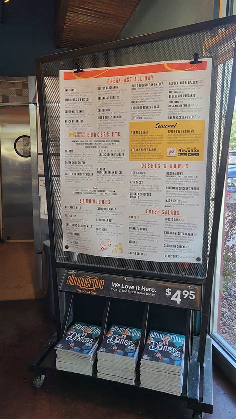 Menu at Flying Star Cafe, Albuquerque, Corrales Rd A