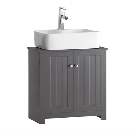Buy (UAE STOCK) SoBuy BZR18-DG, Under Sink Cabinet Bathroom Vanity Unit ...