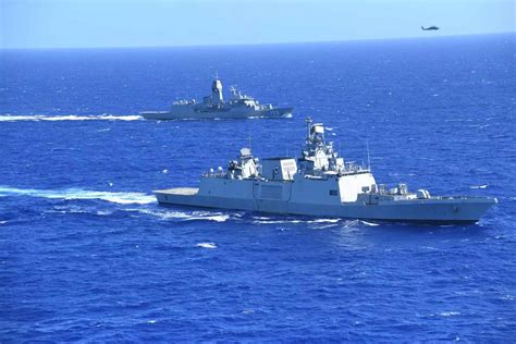 INS Sahyadri and HMAS Ballarat take part in AUSINDEX 2025 exercise in ...