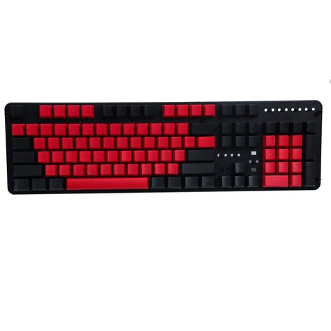 Amazon.in: Buy YMDK Black Red Keycaps 104 Blank Thick PBT OEM Profile ...