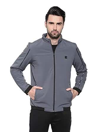 Proline Mens Mid Grey Comfort Fit High Neck Front Open Jacket with ...