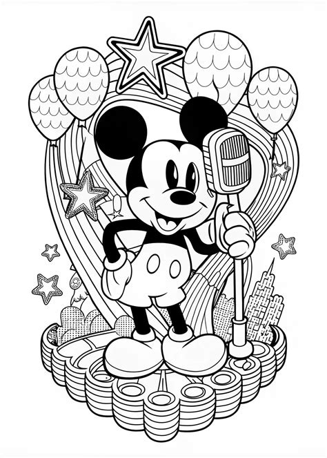 Mickey Mouse Coloring Pages Easy