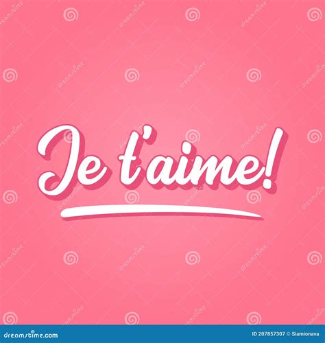 Hand Sketched I Love You French Quote. Romantic Calligraphy Phrase ...