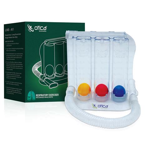 OTICA Spirometer for Breathing Exercise 3 Ball Lung Exerciser Portable ...