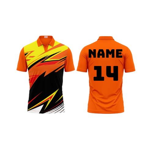 Next Print Polo Neck Printed Jersey Orange Design 16