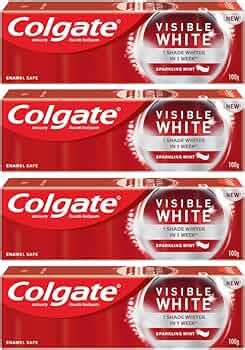 Colgate Visible White, Teeth Whitening Toothpaste, 400g, 100gm x 4 ...