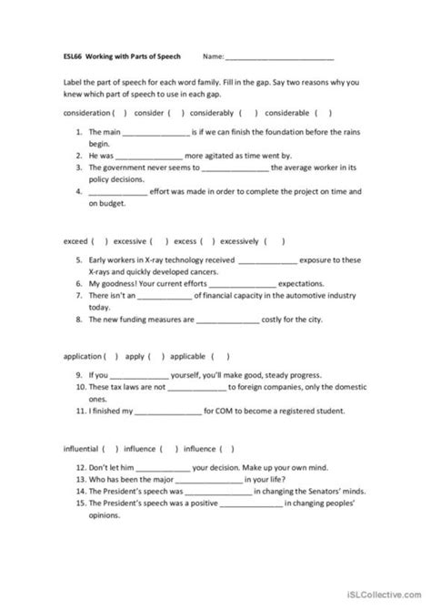 Image result for Word Classes Exercises