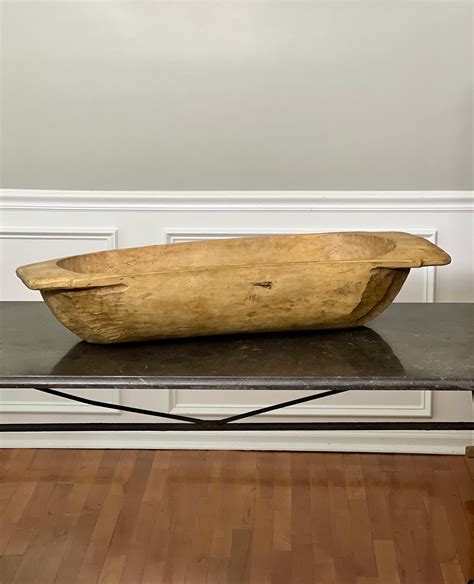 Antique Primitive Swedish Large Hand-Carved Trough Style Wooden Dough ...