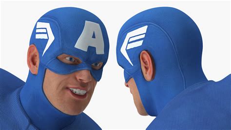 3D model Comics Character Captain America Running Pose | 3D Molier ...