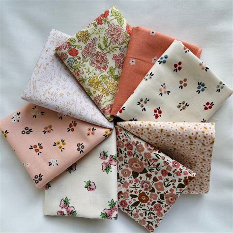 Peachy. 8 x fat 8ths - Bella Fabrics