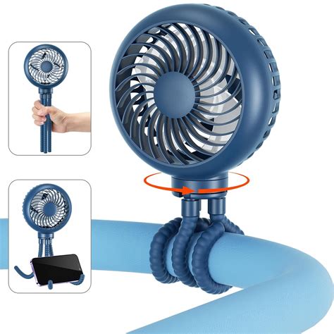 HandFan Battery Operated Stroller Fan Flexible Tripod Clip on Fan with ...