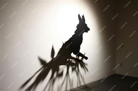 Premium AI Image | A rabbit shadow puppet on a white wall with a single ...