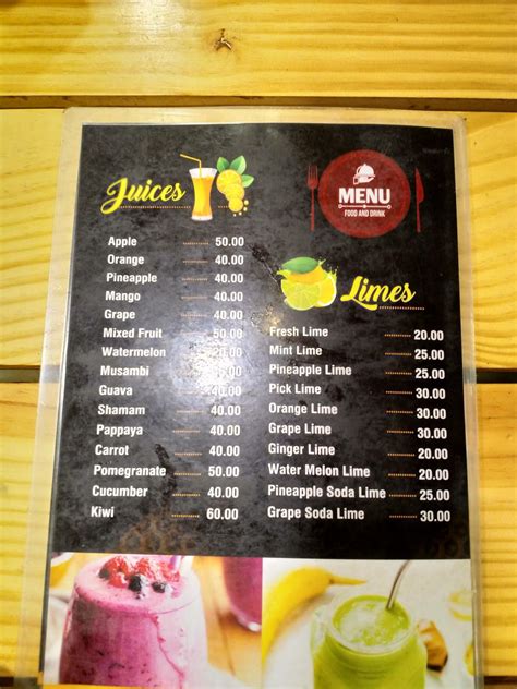 Menu at Casablanca, Vallikavu