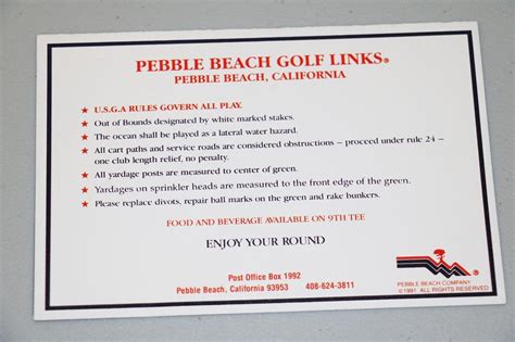 Pebble Beach Golf Links Scorecard 1992 U.S. Open | #1815941089