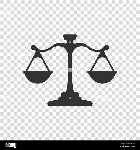 Scales icon in flat style. Libra vector illustration on isolated background. Mass comparison ...
