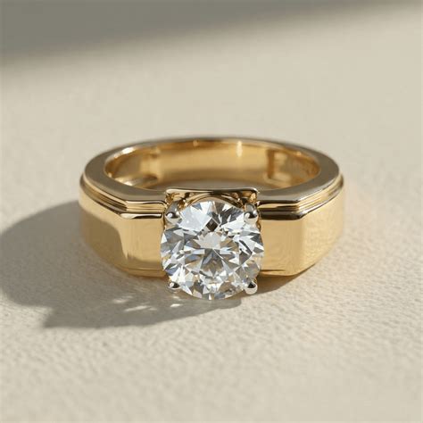 Dominus 1 Ct Round Men's Solitaire Ring – True Diamond IN