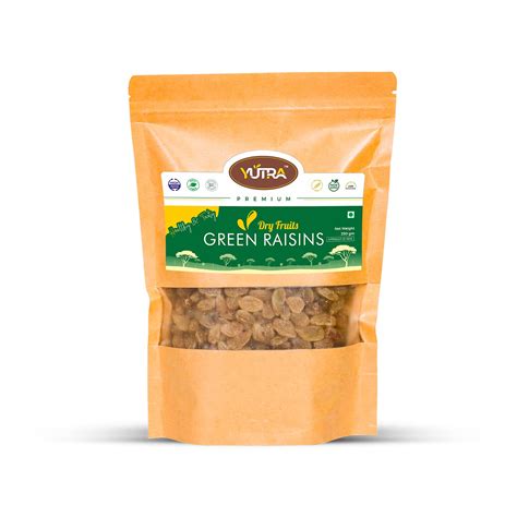 Yutra Organics Fresh Premium Indian Seedless Green Dry Grapes Raisins ...