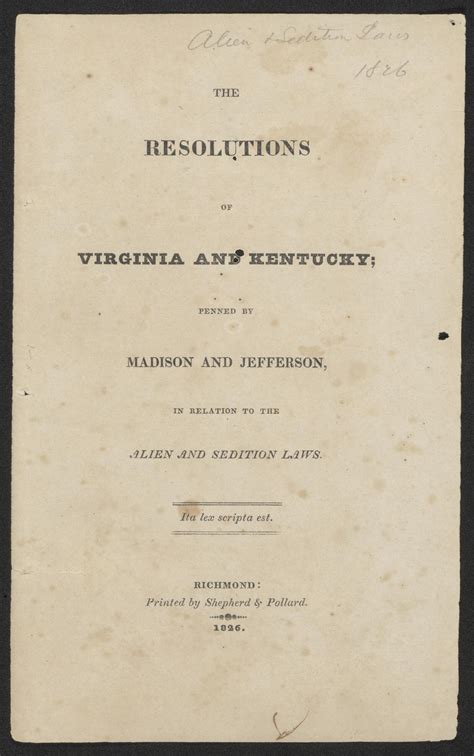 Kentucky And Virginia Resolutions