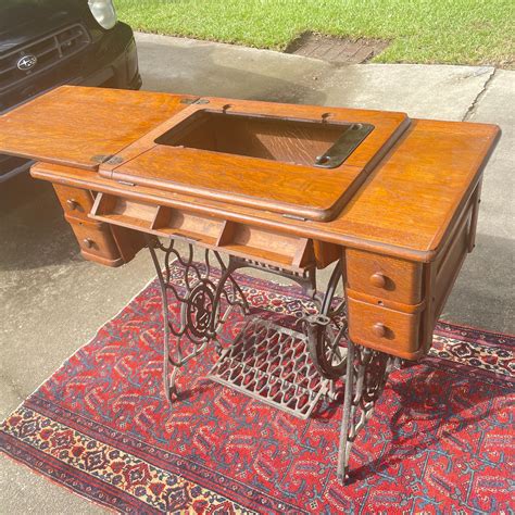 Vintage Singer Sewing Machine - Work Table For Sale at 1stDibs | old ...